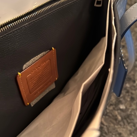 Coach Gray embossed Bag with Signature embossed logo NWT - Picture 9 of 16